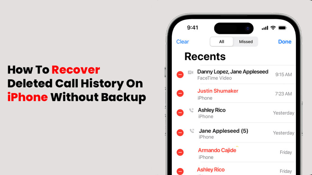 Recover Deleted Call History On iPhone